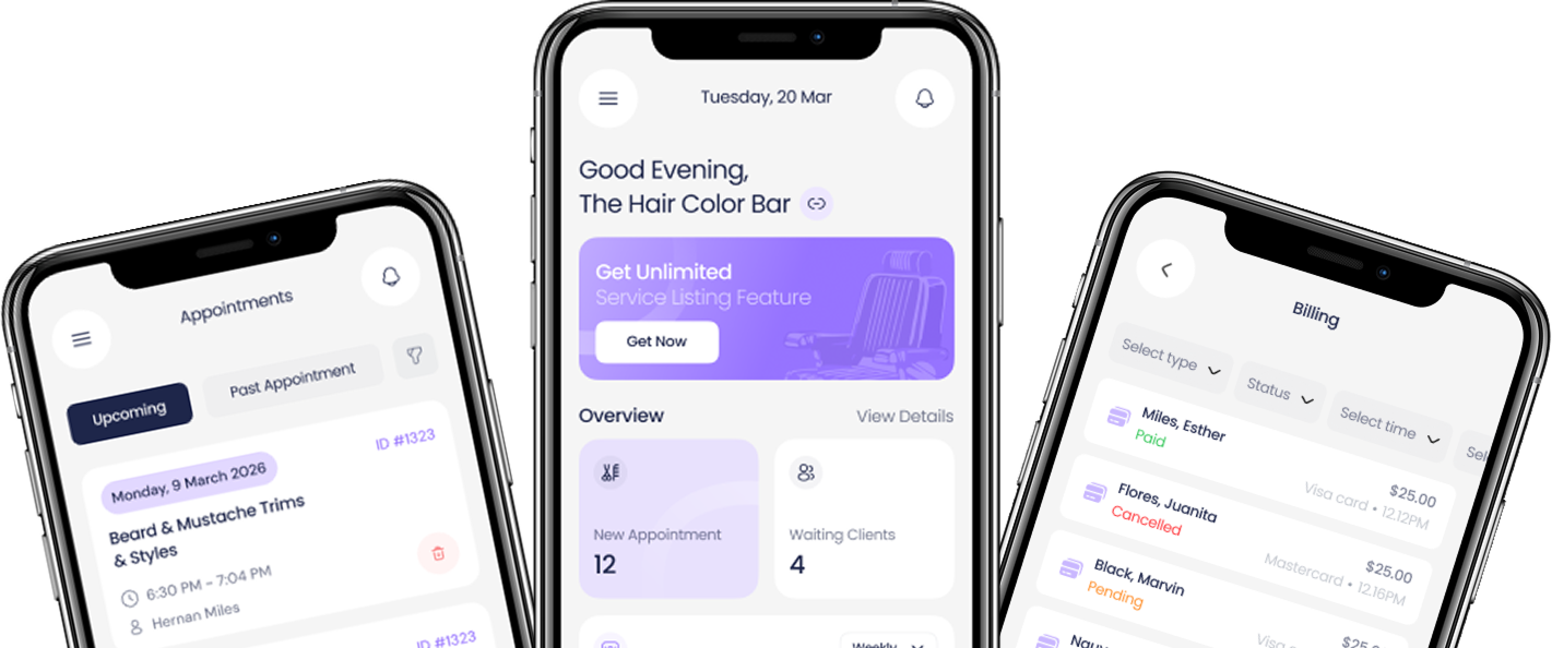 App Become a Barber en el móvil